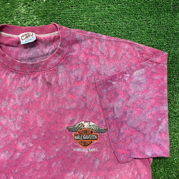 Vintage 80s Harley Davidson Logo Tie Dye Single Stitch Tee - Picture 2 of 6